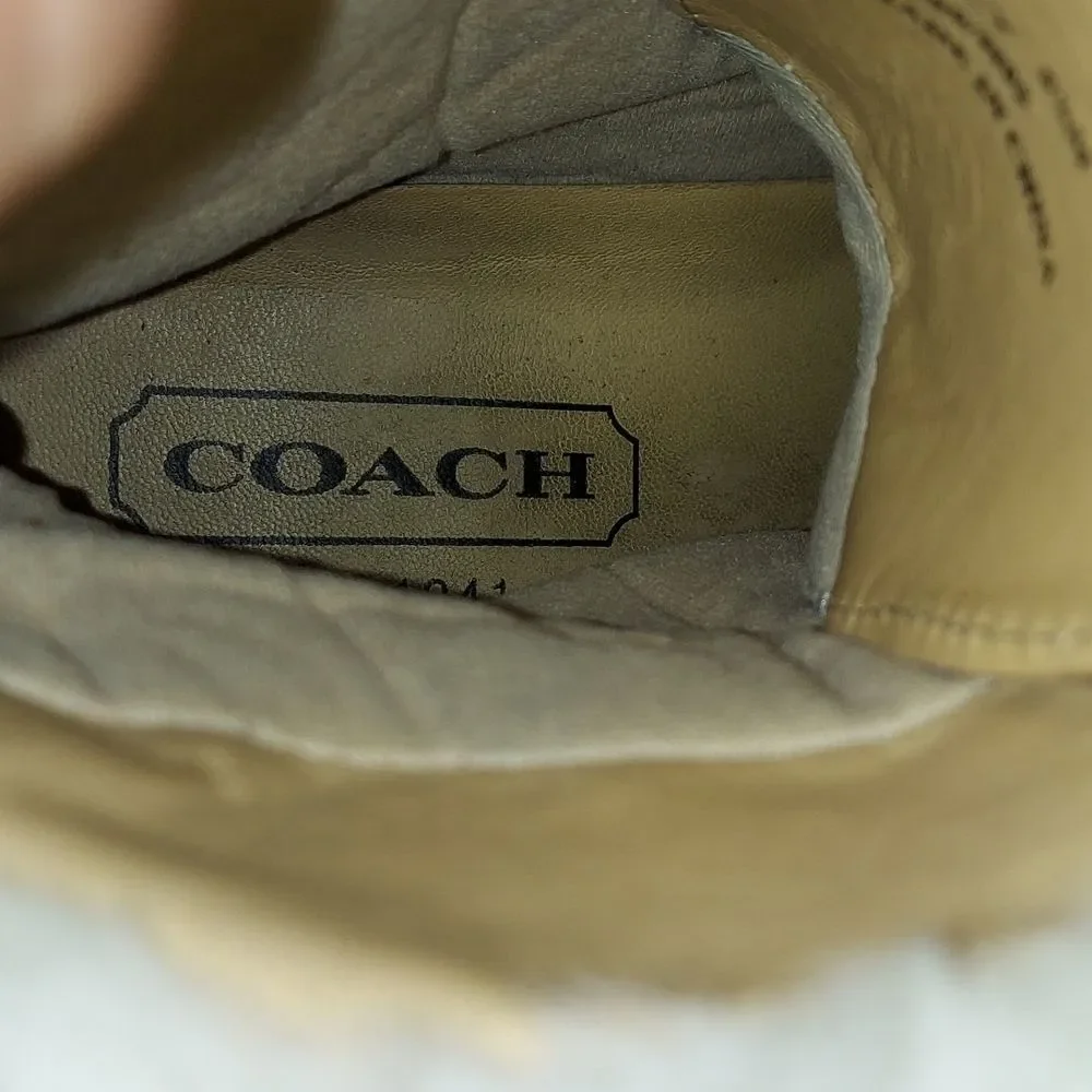 Coach Nancy Signature Fur Trim Boots Sz 6.5